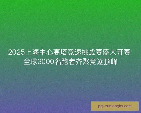 2025上海中心高塔竞速挑战赛盛大开赛 全球3000名跑者齐聚竞逐顶峰