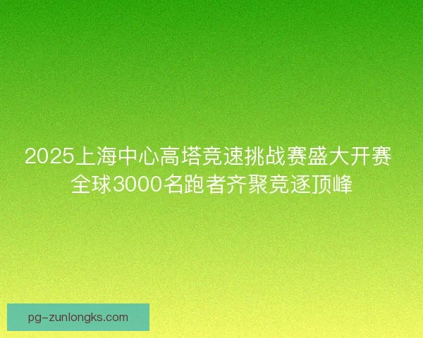 2025上海中心高塔竞速挑战赛盛大开赛 全球3000名跑者齐聚竞逐顶峰