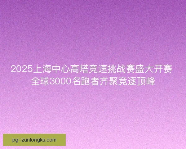 2025上海中心高塔竞速挑战赛盛大开赛 全球3000名跑者齐聚竞逐顶峰 2025上海中心高塔竞速挑战赛盛大开赛 全球3000名跑者齐聚竞逐顶峰