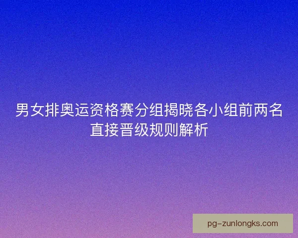 男女排奥运资格赛分组揭晓各小组前两名直接晋级规则解析 男女排奥运资格赛分组揭晓各小组前两名直接晋级规则解析