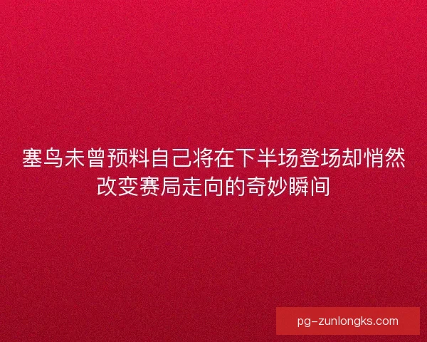 塞鸟未曾预料自己将在下半场登场却悄然改变赛局走向的奇妙瞬间 塞鸟未曾预料自己将在下半场登场却悄然改变赛局走向的奇妙瞬间